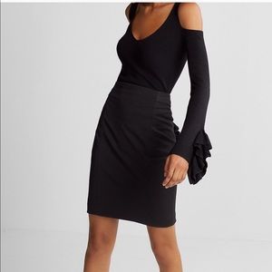 Express High Waisted Pin Tucked Pencil Skirt